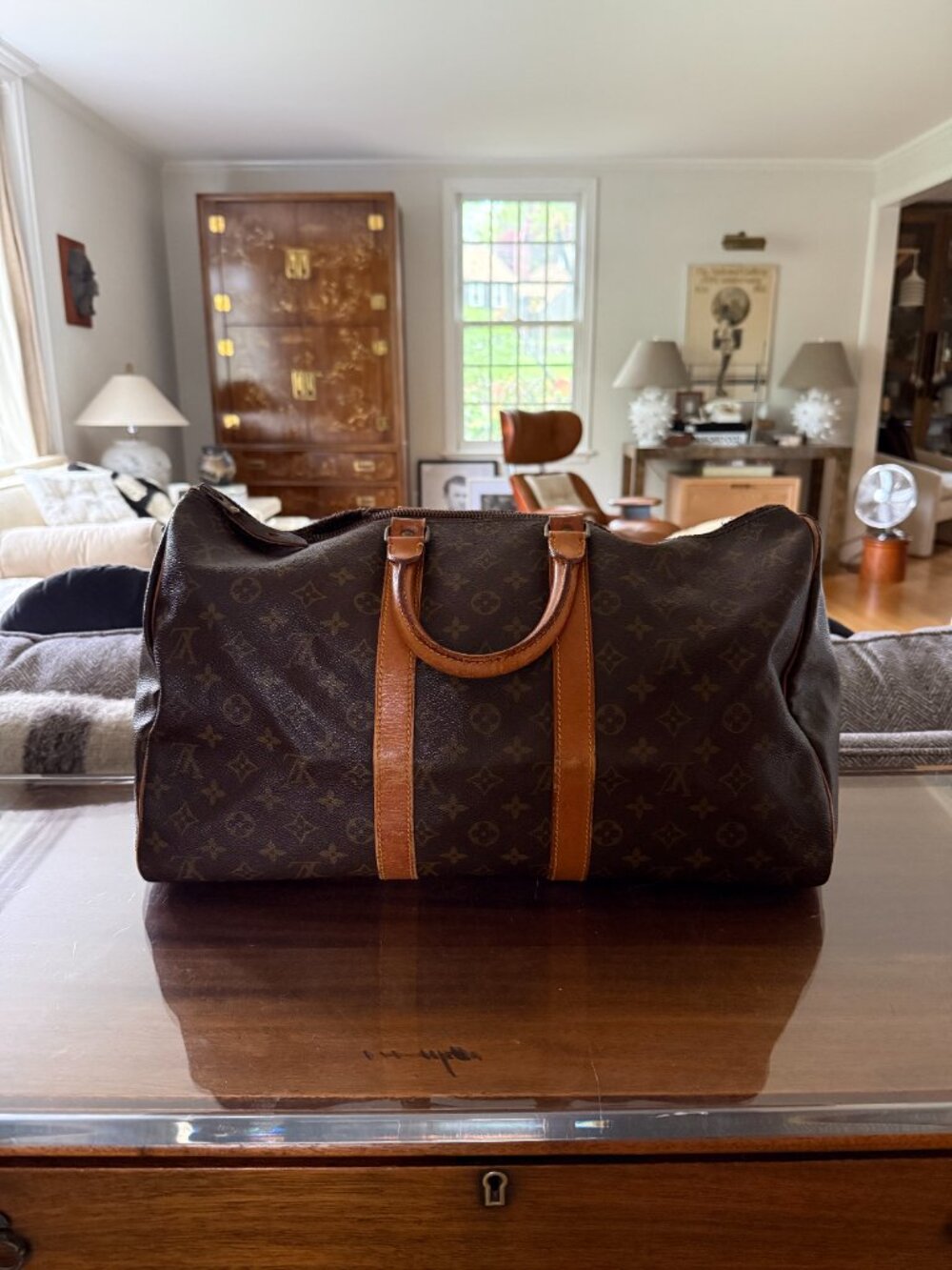 LOUIS VUITTON Keepall 45 Monogram Travel Satchel Duffel Bag Vintage - Picture 13 of 13